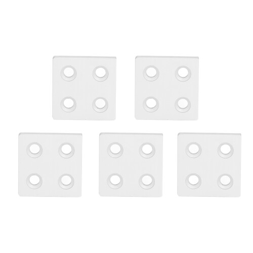 5 piezas de tapas finales de aluminio 4040 con ranuras dobles plateadas 1