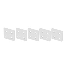 5 pièces d'embouts en aluminium 4040, à double rainure, argent