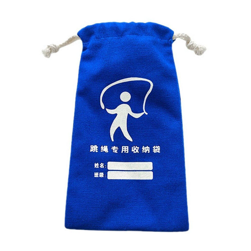 (blue) Elementary School Jump Rope Storage Bag Mini Canvas Drawstring Bag Cute Drawstring Pouch Wine Red