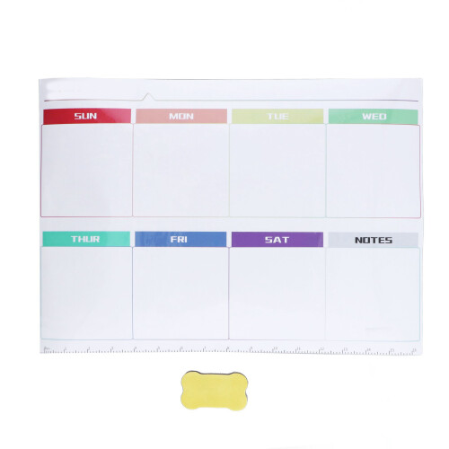 Calendrier hebdomadaire auto-adhésif 42x30 cm PVC/PET 1