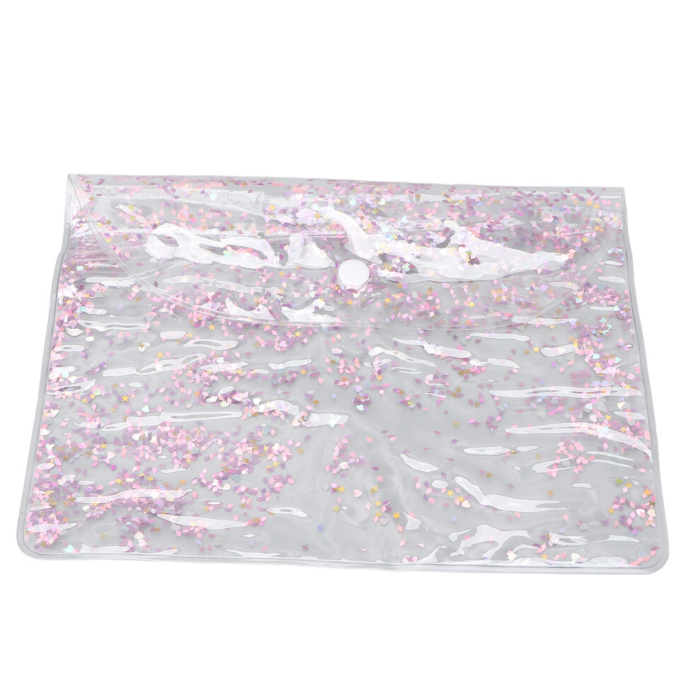 Large Pink PVC Makeup Bag 23x18cm Bling Cosmetic Pouch for Travel