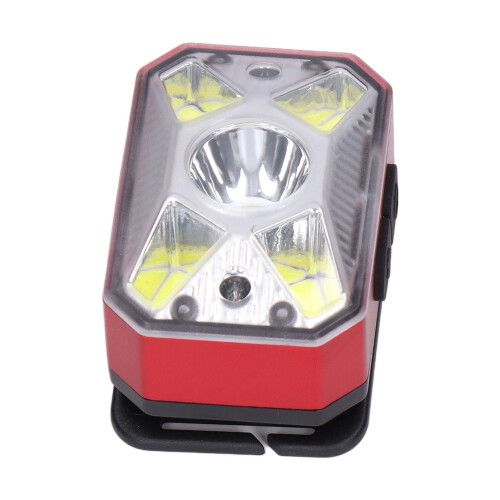 Linterna frontal LED COB USB roja 1200 mAh 6.5x4.3x3.5cm