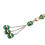 Chapelet à 33 perles, 12 mm vert, résine-métal, gravé 6