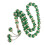 Chapelet à 33 perles, 12 mm vert, résine-métal, gravé 3