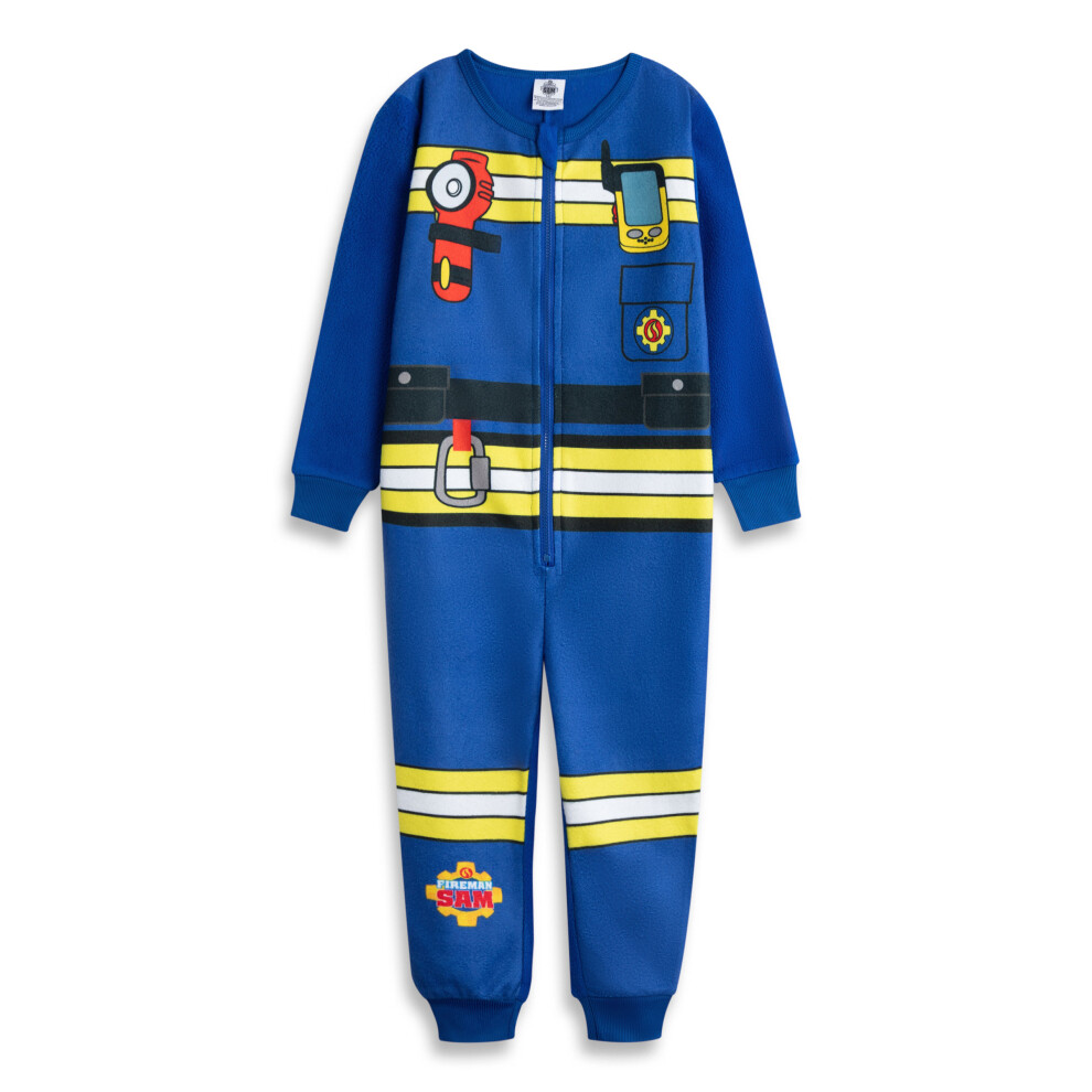 Fireman Sam Boys Blue (3-4 Years) Onesie (S )