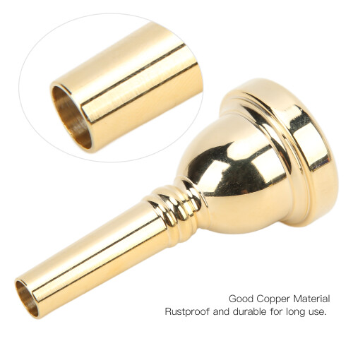 Copper Alto Trombone Mouthpiece - Gold, Durable Replacement Accessory 2