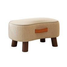 Modern accent step stool with portable handle, velvet faux furniture for living room