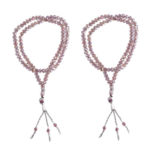 2 pezzi di perline tasbih 99 perle mihrab 8 mm grigio argento 1