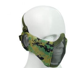 Tactical Airsoft Masks Metal Steel Mesh Ear Protection E Field Hunting Military War Games Tactical Shooting Paintball Mask/Dw/One Size