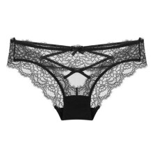 (black, L) Sexy Underwear For Women Seamless Hipster Sheer Mesh Lace Panties Low Waist