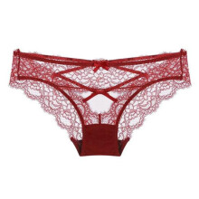 (red, L) Sexy Underwear For Women Seamless Hipster Sheer Mesh Lace Panties Low Waist
