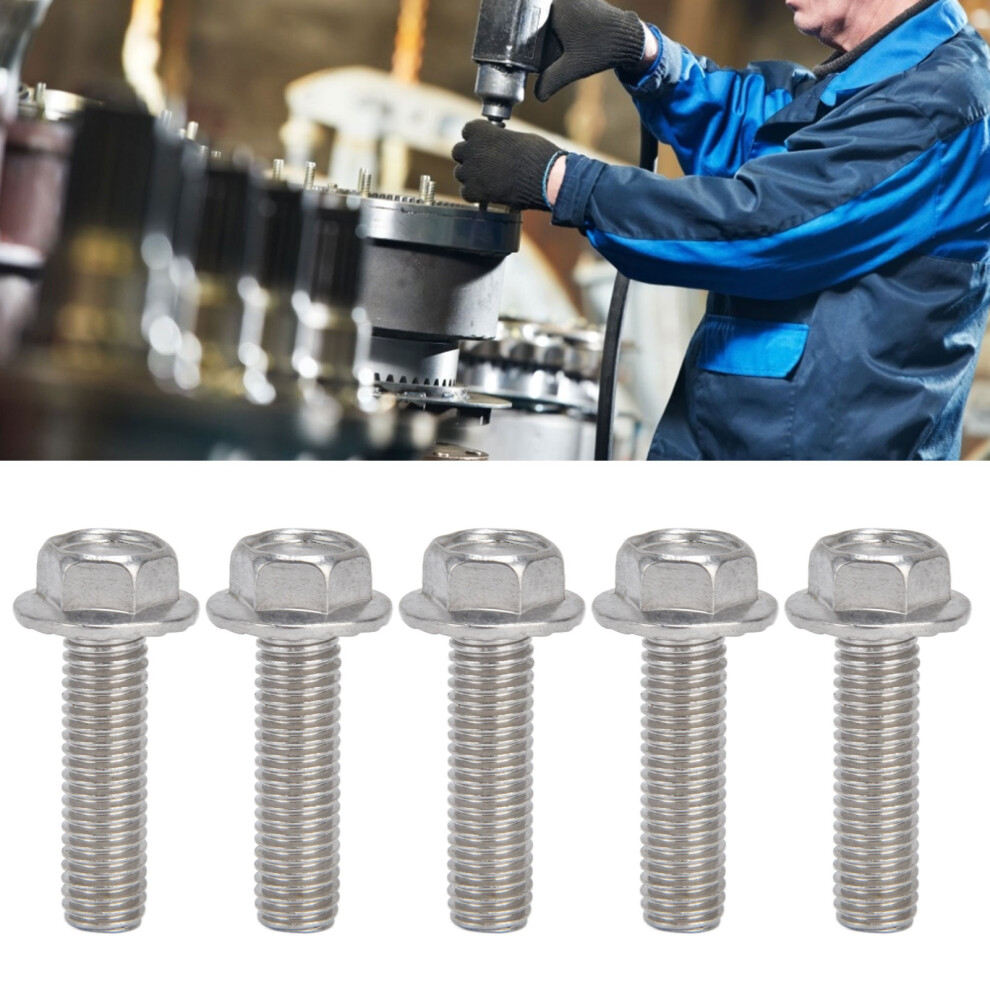 20Pcs M10x1.5 A2-70 Stainless Steel Flanged Hex Bolts With Gasket 5011329407956