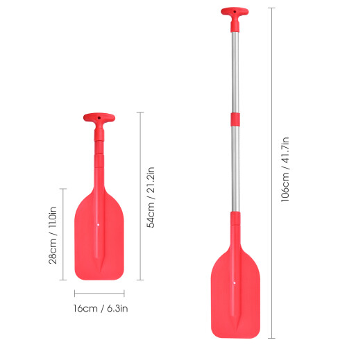 Telescopic Aluminum Alloy Paddle, Adjustable Boat Paddle, Red, 54-106cm 1