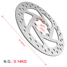 Rotor de frein à disque pour trottinette électrique 140mm acier inoxydable livré avec 6 boulons