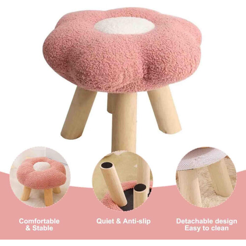 Shoe Bench, Foot Stool, Comfortable Pouf, Shoe Bench in Flower Shape 2