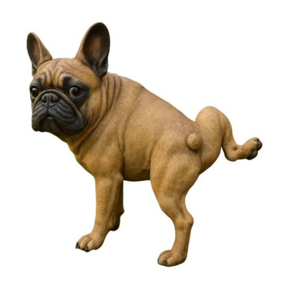 (C) French Bulldog Garden Statue Lifelike Design Resin Dog Shape Figurine Ornament Home
