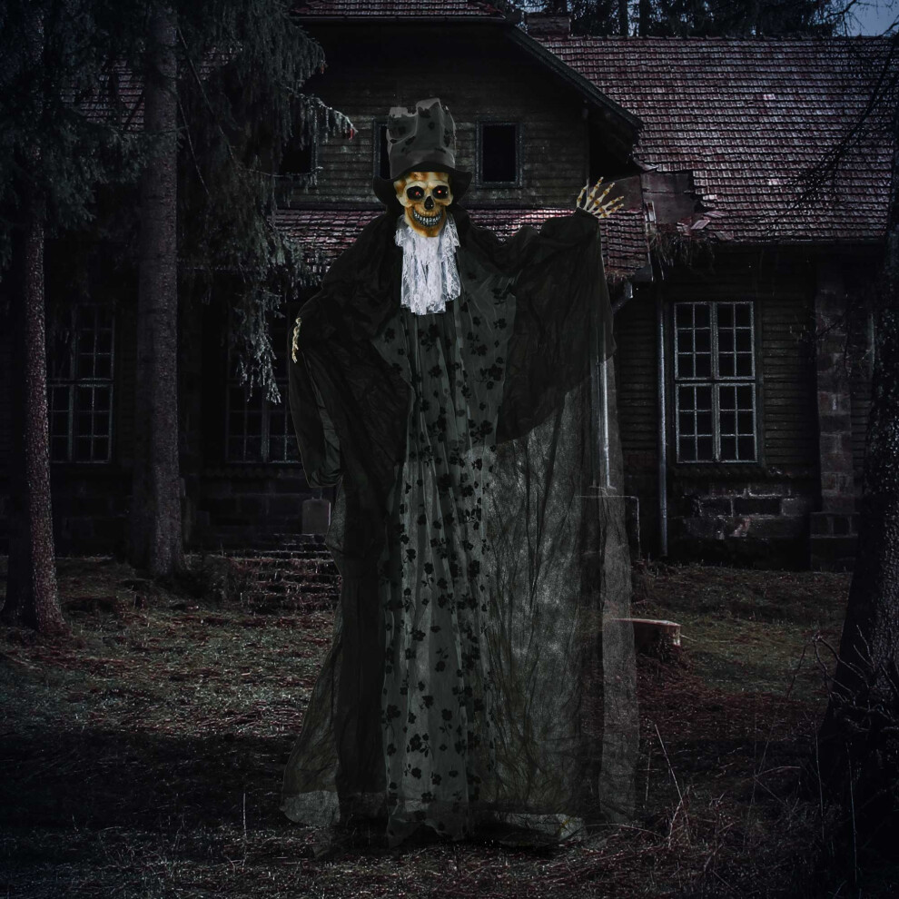 Rackhams Light/Black 189Cm Life Size Outdoor Halloween Decorations Ghost Bridegroom, Animated Prop Animatronic Decor With Sound And Motion Activated, Up Eyes - Image 9