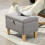 Homcom HOMCOM Linen Storage Ottoman Storage Box with Rubberwood Legs, Light Grey 8