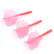 3 Pcs 2BA Transparent ABS Dart Shafts & Flights Standard Shape Red