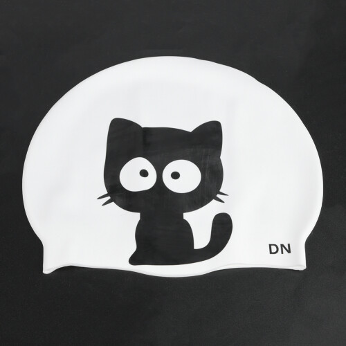 Lot de 2 bonnets de natation en silicone à motif chat, taille unique 2