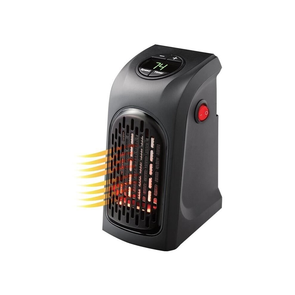 Chauffage d'appoint électrique portable avec thermostat réglable, 350 W, noir