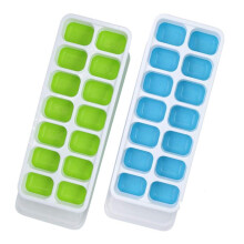 (Default) Ice Cube Trays, 2 packs Ice Cube Moulds with No-Spill Removable Lid, Easy-Release Silicone and Flexible Ice Trays for Freezer, Whiskey