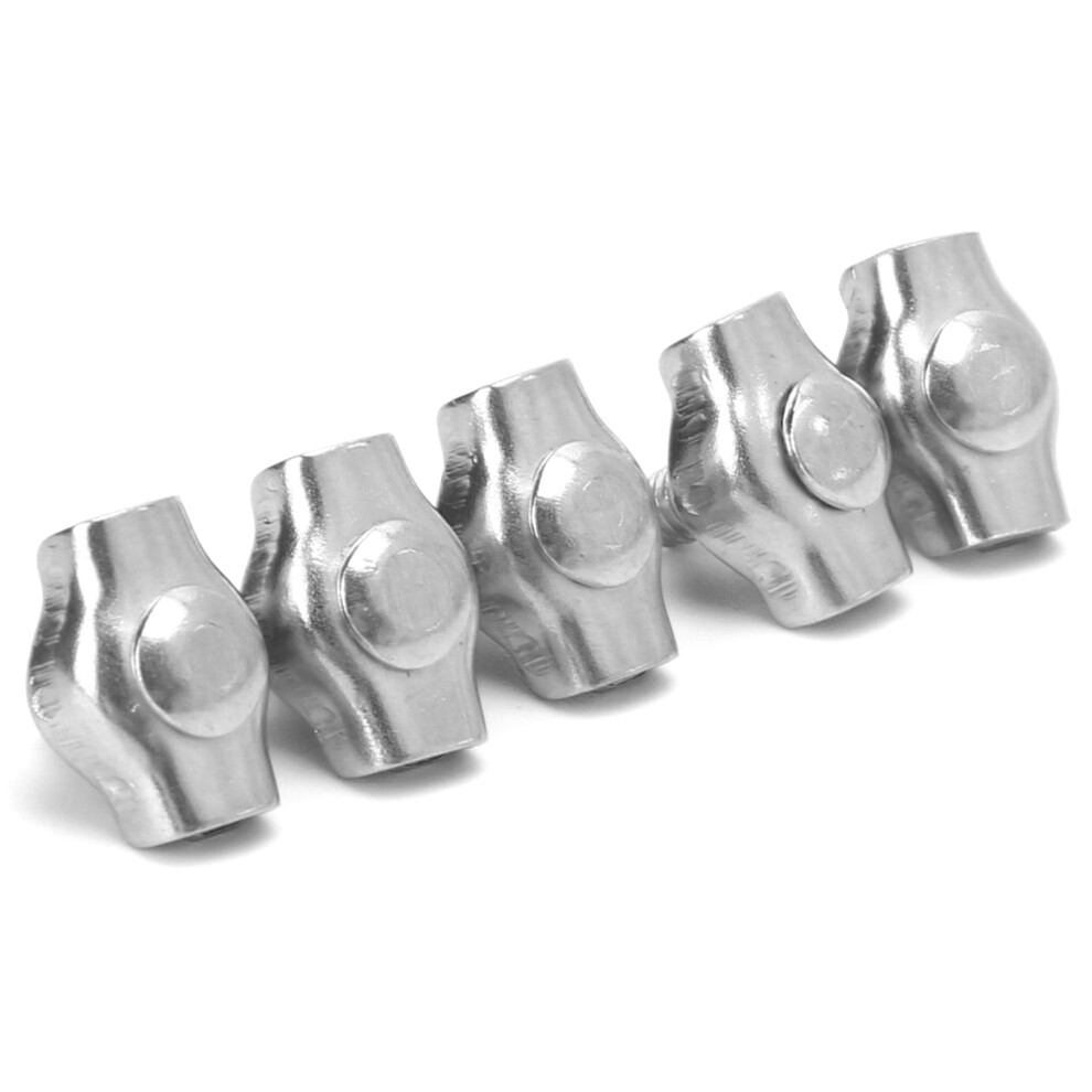 5Pcs Stainless Steel Rope Clamp, 2Mm Marine Hardware Fixation Clip 4611329436898
