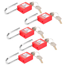 5 ensembles de cadenas de consignation 38 mm, nylon rouge PA+acier, LOTO