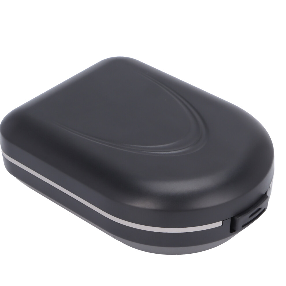 Black Silicone Abs Hearing Aid Storage Case Portable 3.5X2.2in