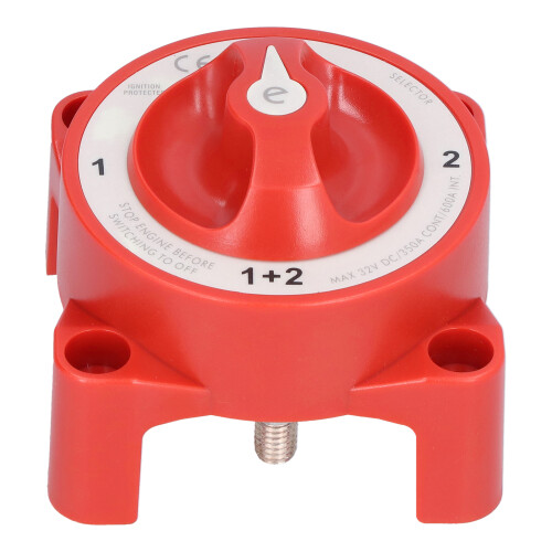 Interrupteur de batterie 4-Position 3/8in-16 rouge 32V 350A