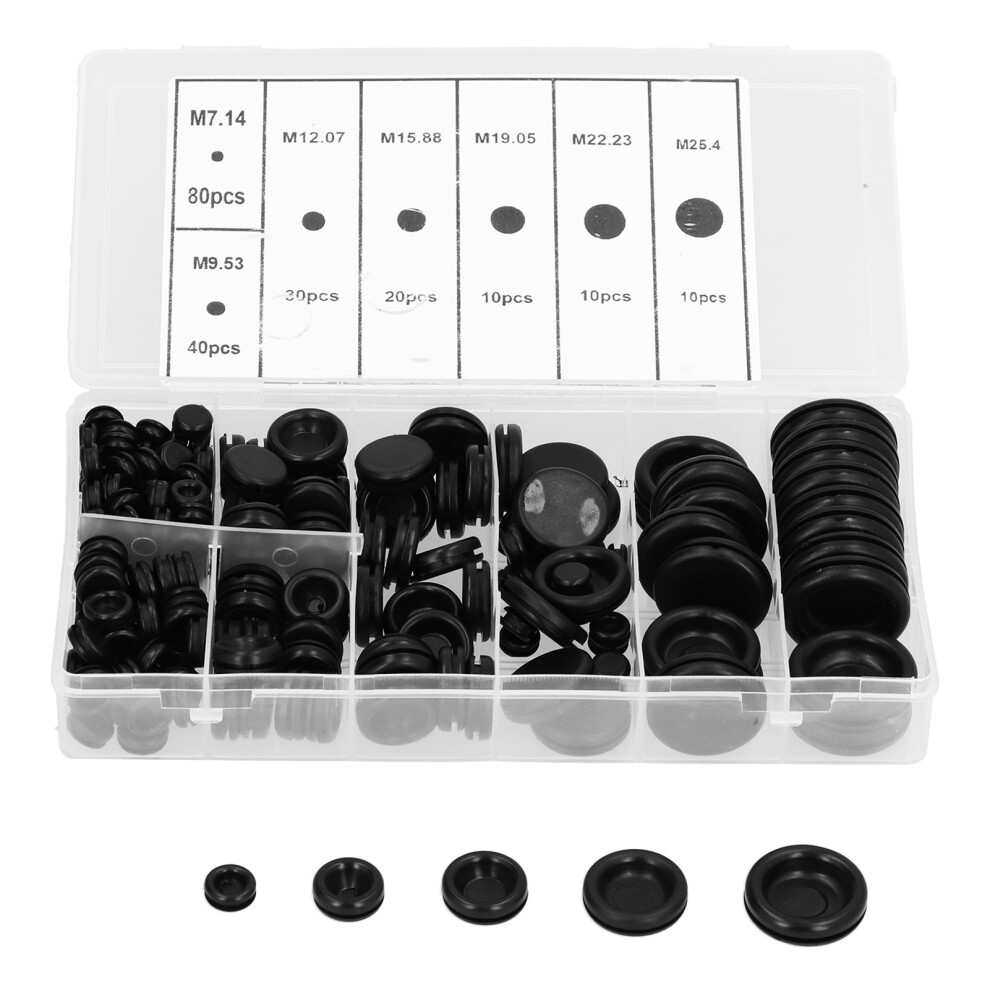 200Pcs Rubber Wire Grommet Kit Insulation Dustproof 7-25Mm 7621329456274