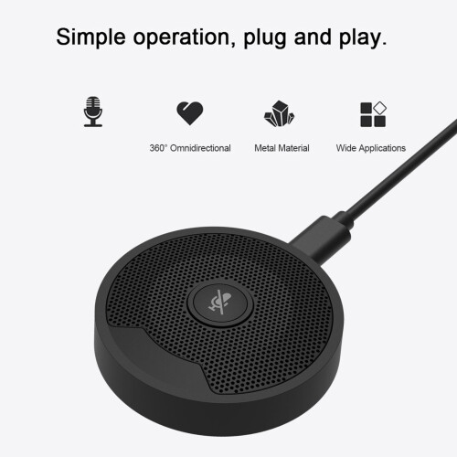UM10 Microphone USB compact - omnidirectionnel à 360 - noir 2