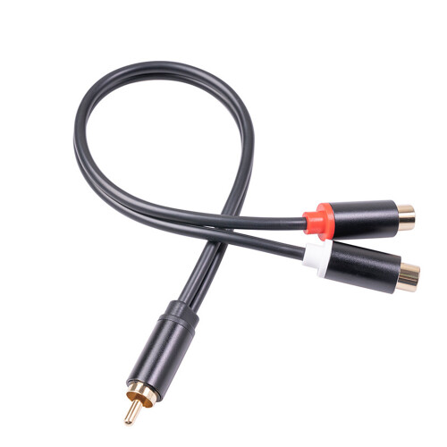 0,3 m 1M à 2F adaptateur audio en Y, câble plaqué or 2