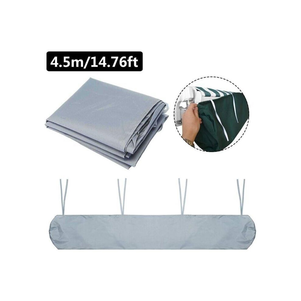 Housse de protection pour store banne - Stores de terrasse - 4,5 m - Tissu Oxford - Imperméable - Gris