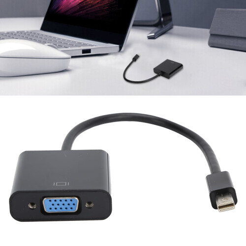Câble adaptateur Mini DP vers VGA ABS, noir, ordinateur portable