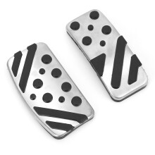 2 pezzi Pedale del freno Pajero 10.8x5.8 cm Alluminio argentato