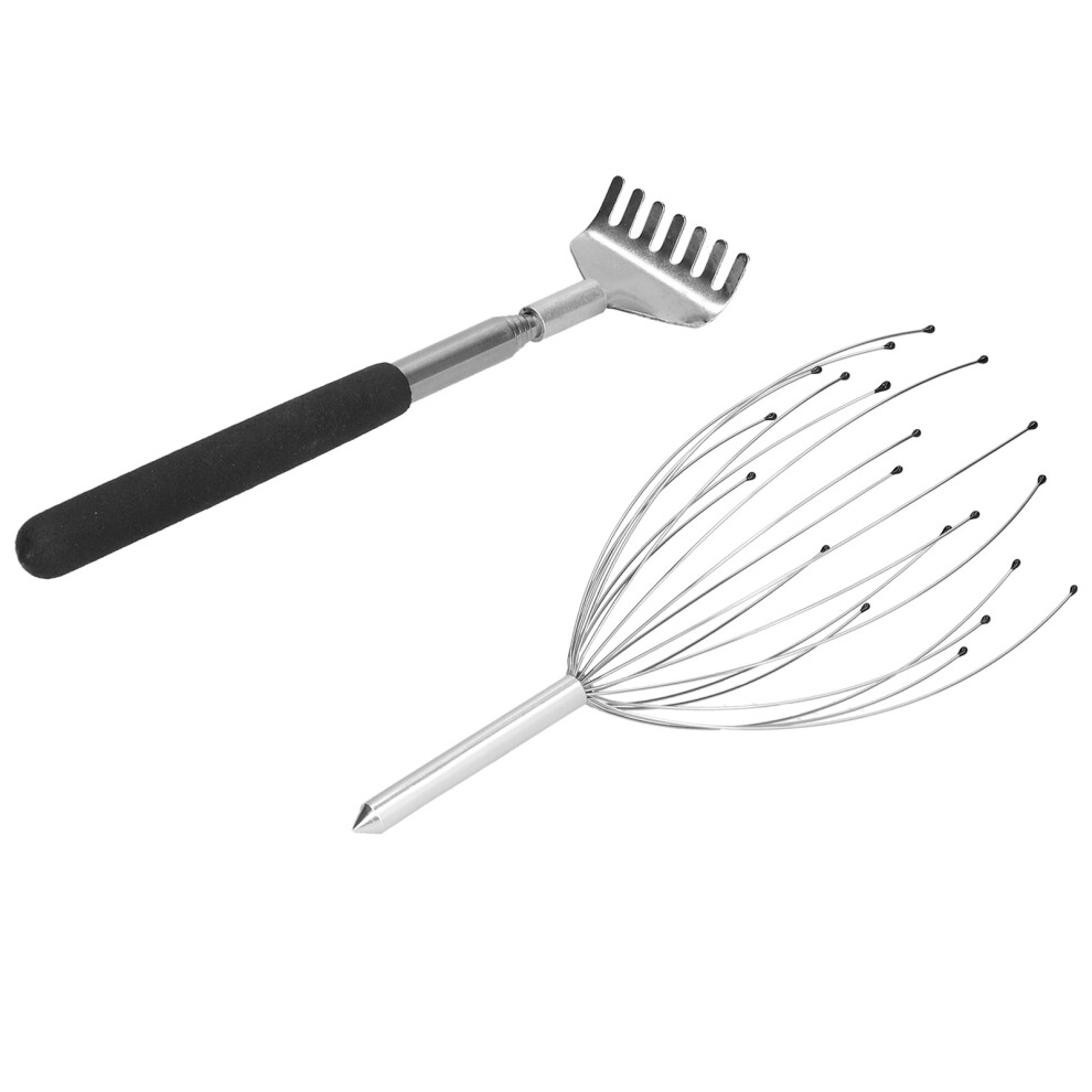 Stainless Steel Handheld Scalp Massager & Back Scratcher (26.4 in)