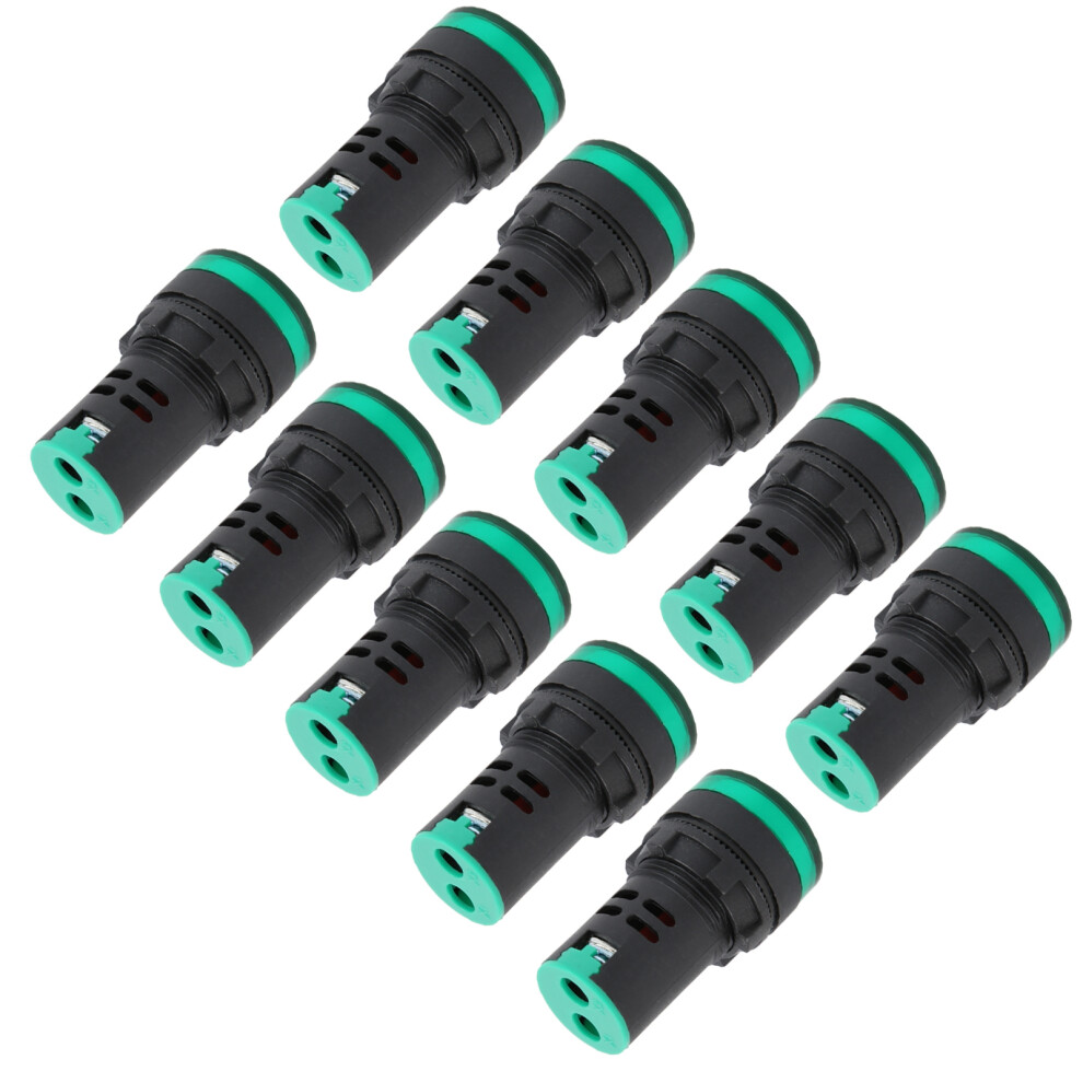 10Pcs Green Led Signal Indicator Light Ad16-22Ds 22Mm, Ac/Dc 110V 3311329488651