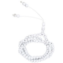 Chapelet musulman 99 perles résine blanche 49 cm