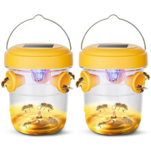(2pcs, yellow) 2PACK Wasp Trap,Wasp Trap Outdoor Hanging,Yellow Jacket Trap,Reusable Hanging Hornet Trap,Bee Catcher Outdoor Hornet Traps