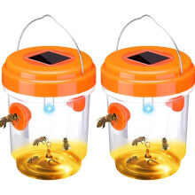 (2pcs, orange) 2PACK Wasp Trap,Wasp Trap Outdoor Hanging,Yellow Jacket Trap,Reusable Hanging Hornet Trap,Bee Catcher Outdoor Hornet Traps