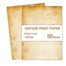 (J) 50 Sheets A4 Writing Paper Double-Sided Printer Paper Retro Paper for Paper Decorations Invitation Crafting