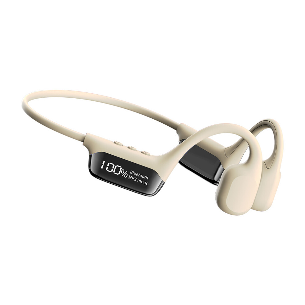 (White) Display Bone Conducting Bluetooth Headset 5.4 With Waterproof Swimming 32G Memory Wireless Sports Headset White 6935158901340