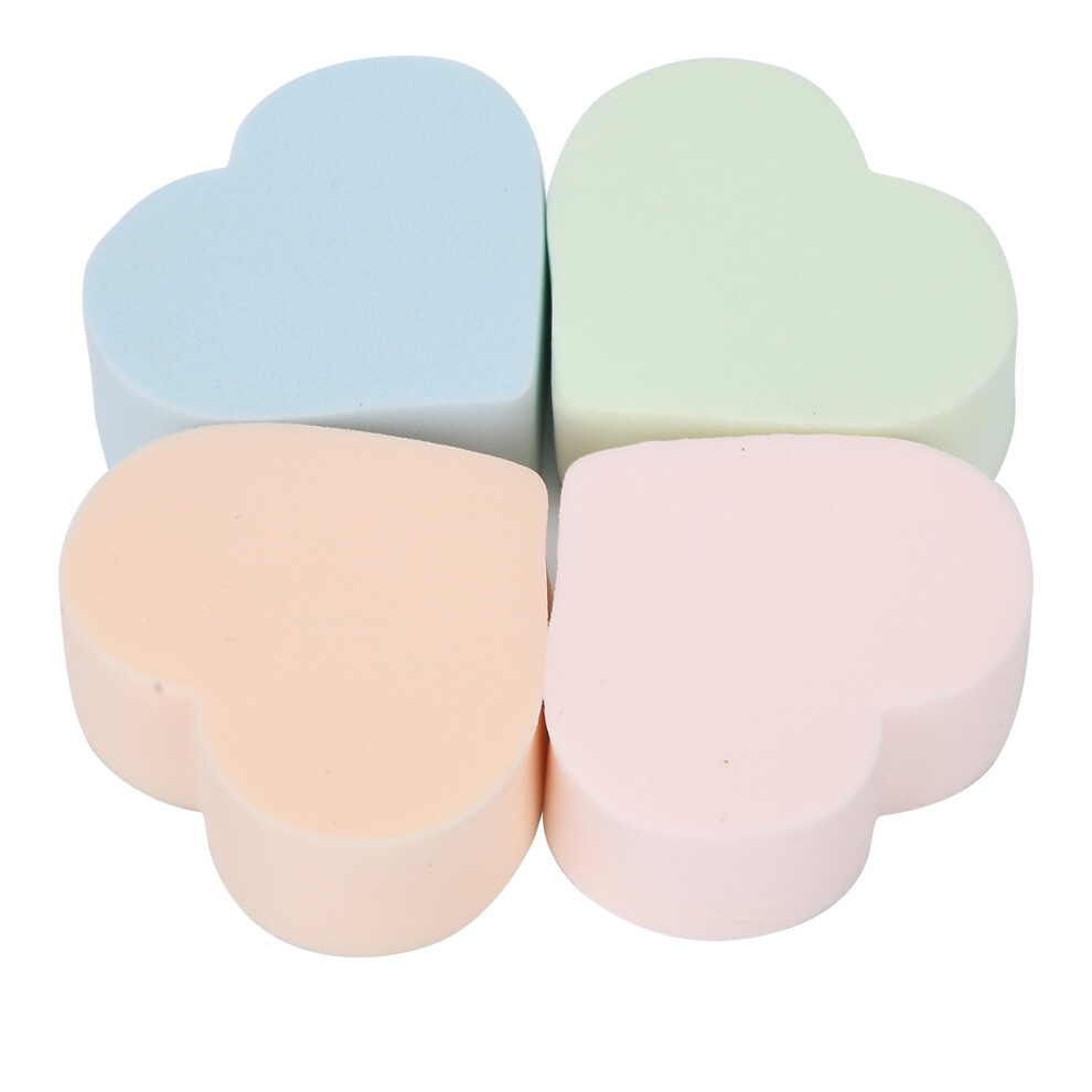 4Pcs Foundation Blending Sponges - Heart Shape for Flawless Finish