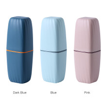 Custodia per spazzolino 20x5x5 cm contiene 2 spazzolini blu