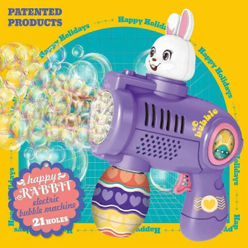 (Bunny) Easter Bunny Bubble Gun, Bunny Bubble Machine Portable Bubble Blower Party Gifts 1