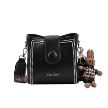 (Black) Vintage Fashion Bag with Adjustable Wider Shoulder Strap, Woman Crossbody Bags