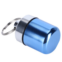 Mini porta-pillole in lega impermeabile 2,5 x 3,2 cm Blu chiaro