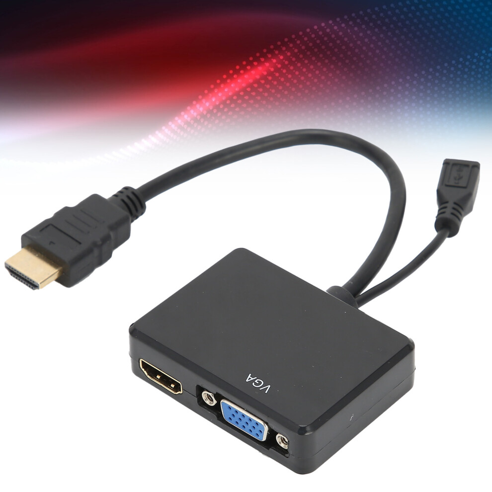 Durable Hdmi To Vga 1080P Converter - Hdcp Smooth Video Sound Support Black 6931329534690
