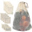 (L) 3pcs Cotton Mesh Vegetable Bags Reusable Vegetable Storage Bag 1